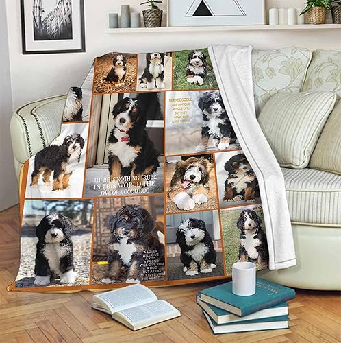 Miniatura 3 de Bernedoodle - Manta para perro Bernedoodle para amantes de los perros para perros de felpa suave de microforro polar Sherpa manta tamaño manta