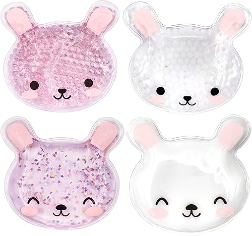 4 paquetes de hielo Boo Boo, paquete de hielo de gel reutilizable para niños, lindo paquete de hielo de gel para niños lesiones, lindo paquete de