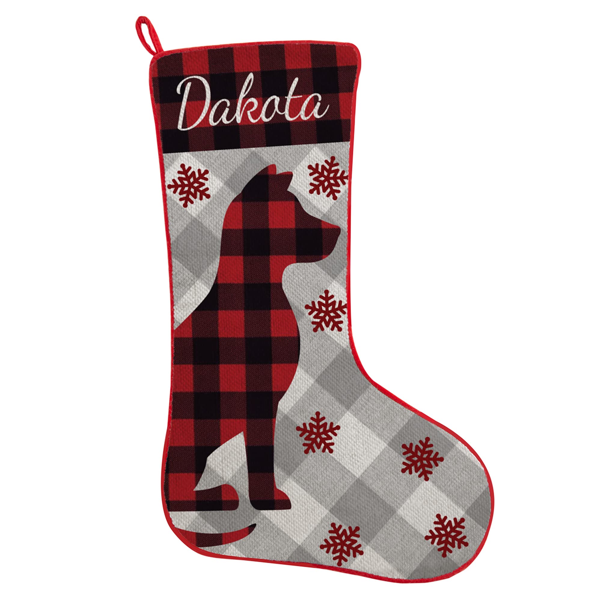 Let's Make Memories Personalized Christmas Stockings for Dog - Perfectly Plaid -