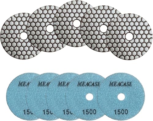 Miniatura 6 de 10 almohadillas de pulido de diamante seco de grano de 4 pulgadas 50 para pulido en seco, azulejos de porcelana, granito y piedra de mármol