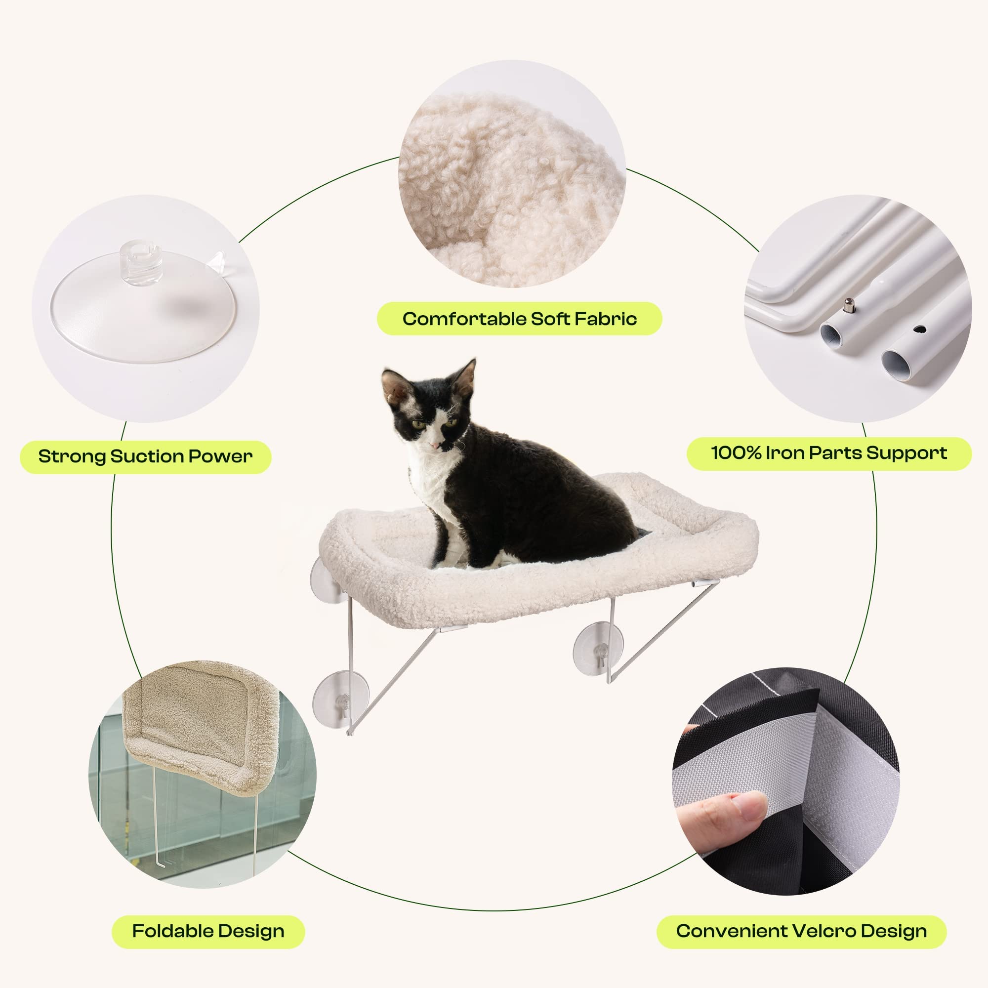 Hamaca Gatos MEWOOFUN Percha Plegable Para Gatos De Interior