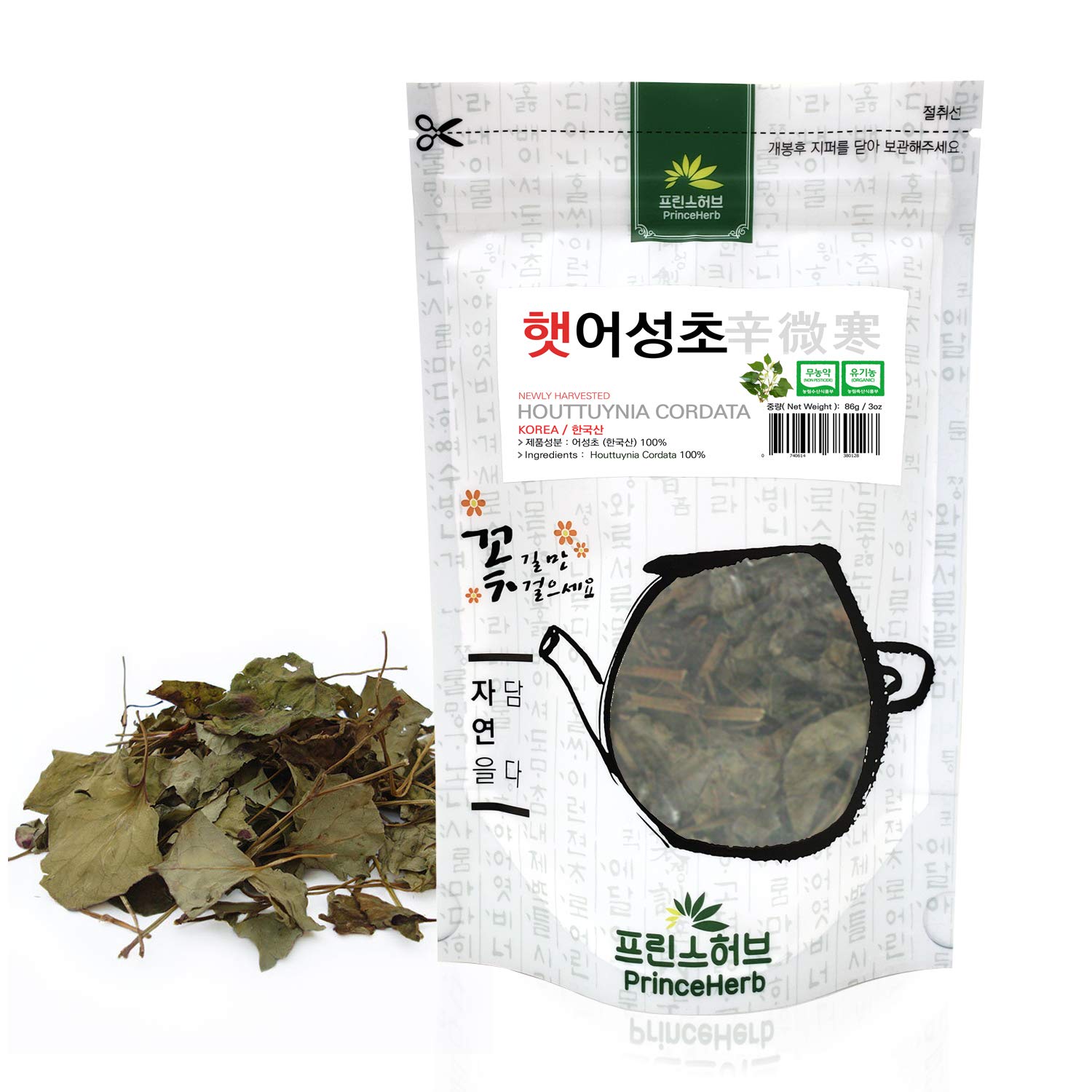 [Medicinal Korean Herb] Newly Harvested Houttuynia Cordata (Dokudami/Yuxingcao/햇 어성초) Dried Loose Leaves, 3oz (86g)