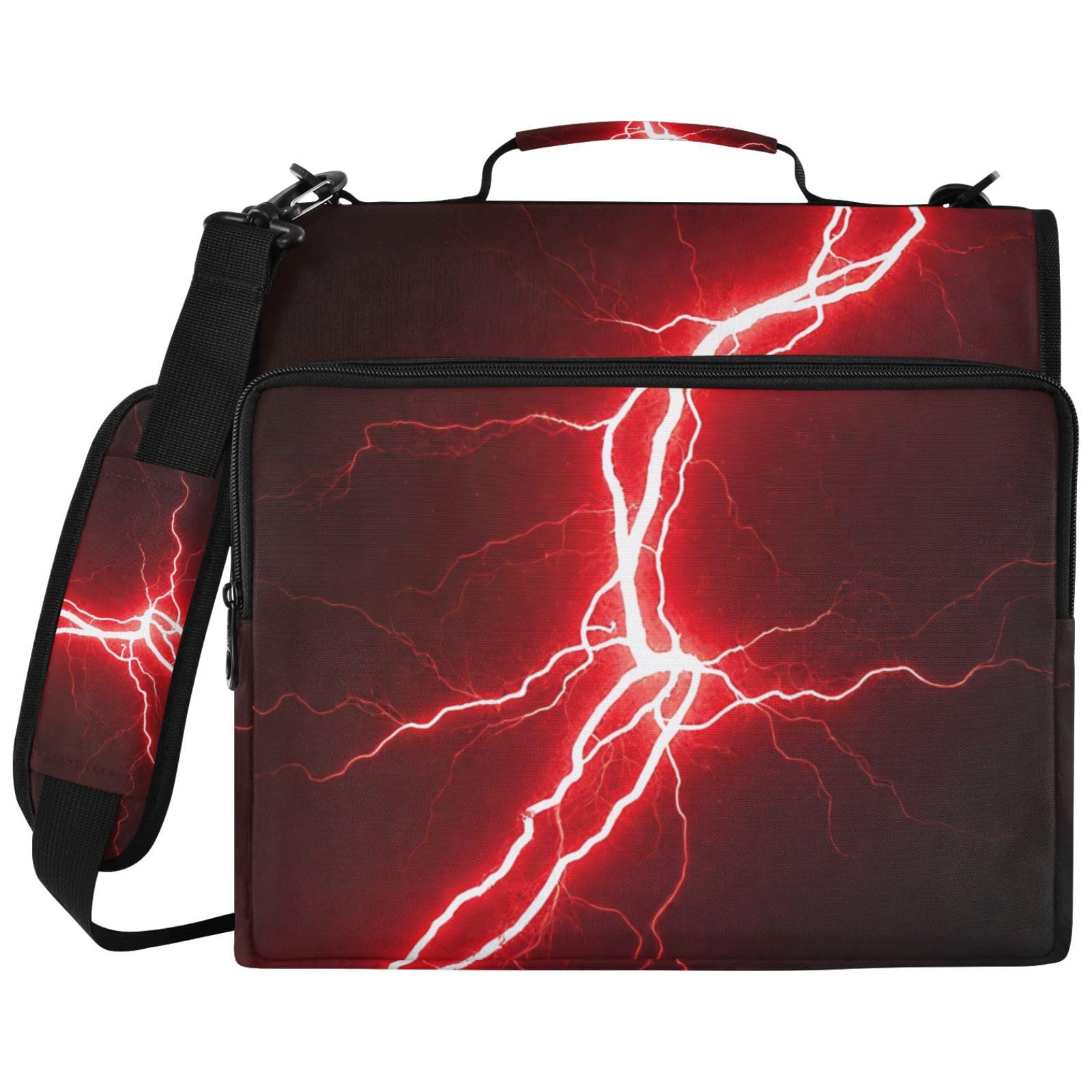 Red Lightning Dark Art Zipper 3 anelli raccoglitore borsa