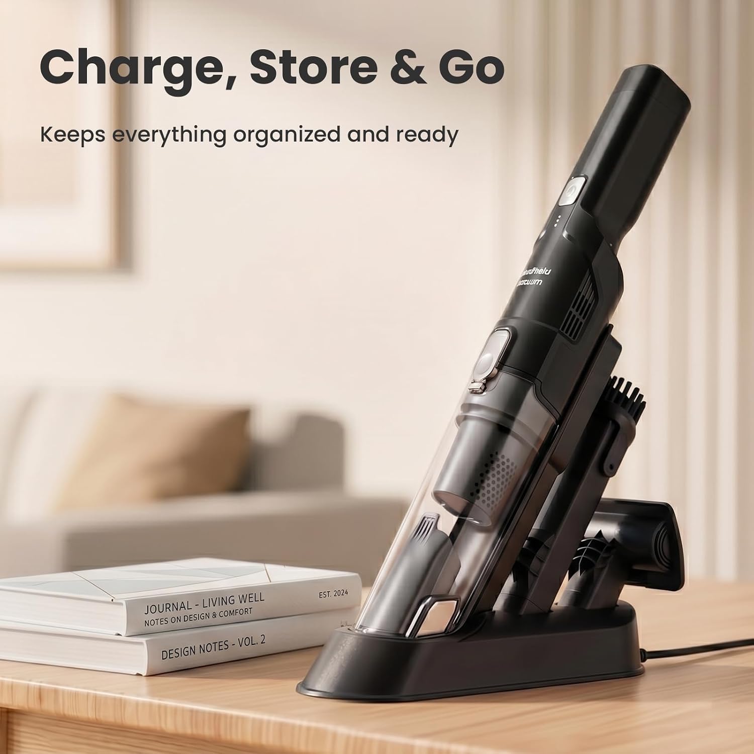Handheld Vacuum Cordless with Brushless Motor, 22KPa Car Vacuum, Hand Vacuum Cordless Rechargeable with Charging Dock, Up to 30 Min Runtime for Home/Car/Pet