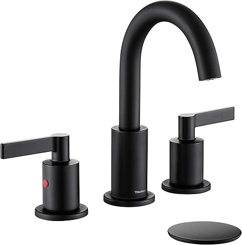 Miniatura 7 de TAF830C-CP - Grifo de lavabo de baño de 2 manijas cromadas, 3 agujeros con drenaje emergente, arco alto, moderno, 8 pulgadas, grifo de lavabo de