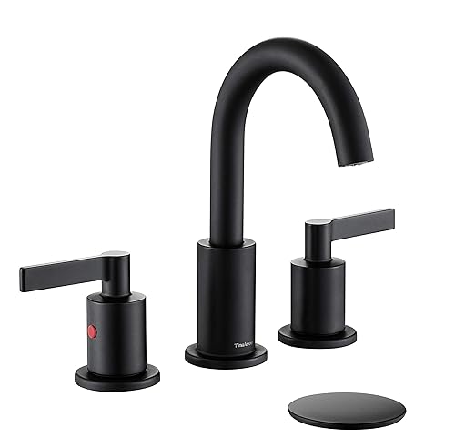 Matte Black 2 Handle 8 Inch Widespread Bathroom Sink Faucet