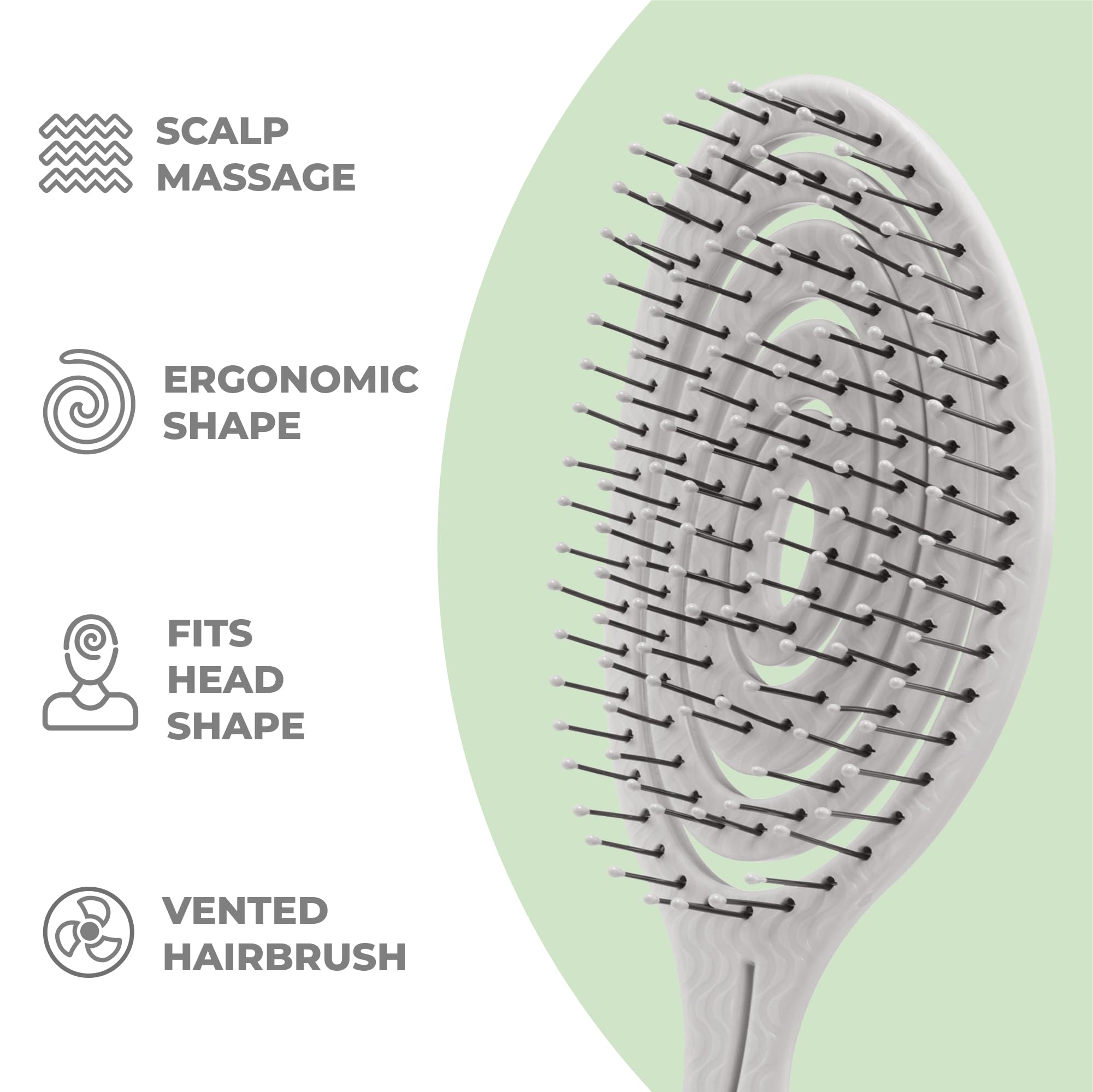 Ninabella Detangling Hair Brush for Women & Men, Does not Pull, Removes Tangles, Brushes for Straight Curly & Wet Hair - Image 3