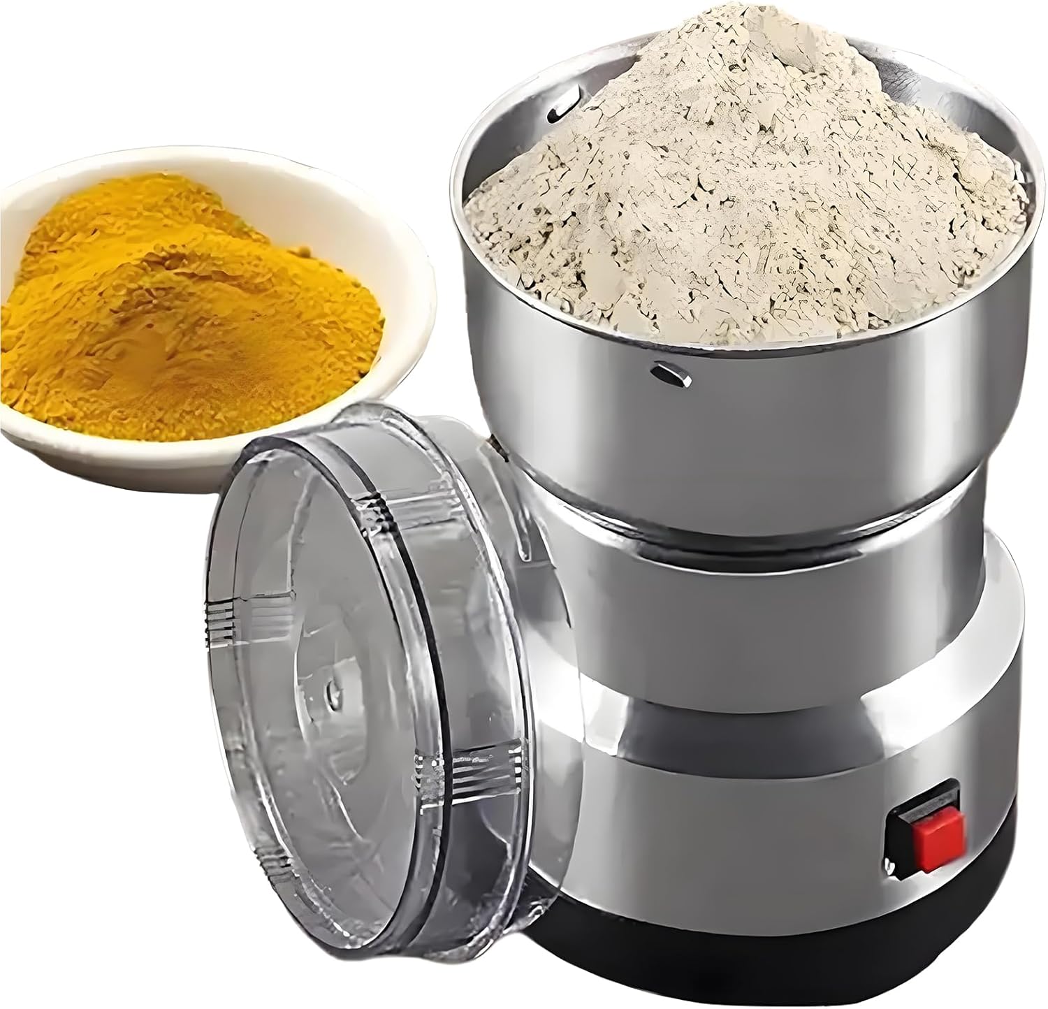 Commercial Motor Grinding Stone Mill Grain, 300g Electric Mill Stainless Steel Grain Grinder, Vanilla Flour Machine Stainless Steel High Grain Grinder, for Grinding Grains, Roots