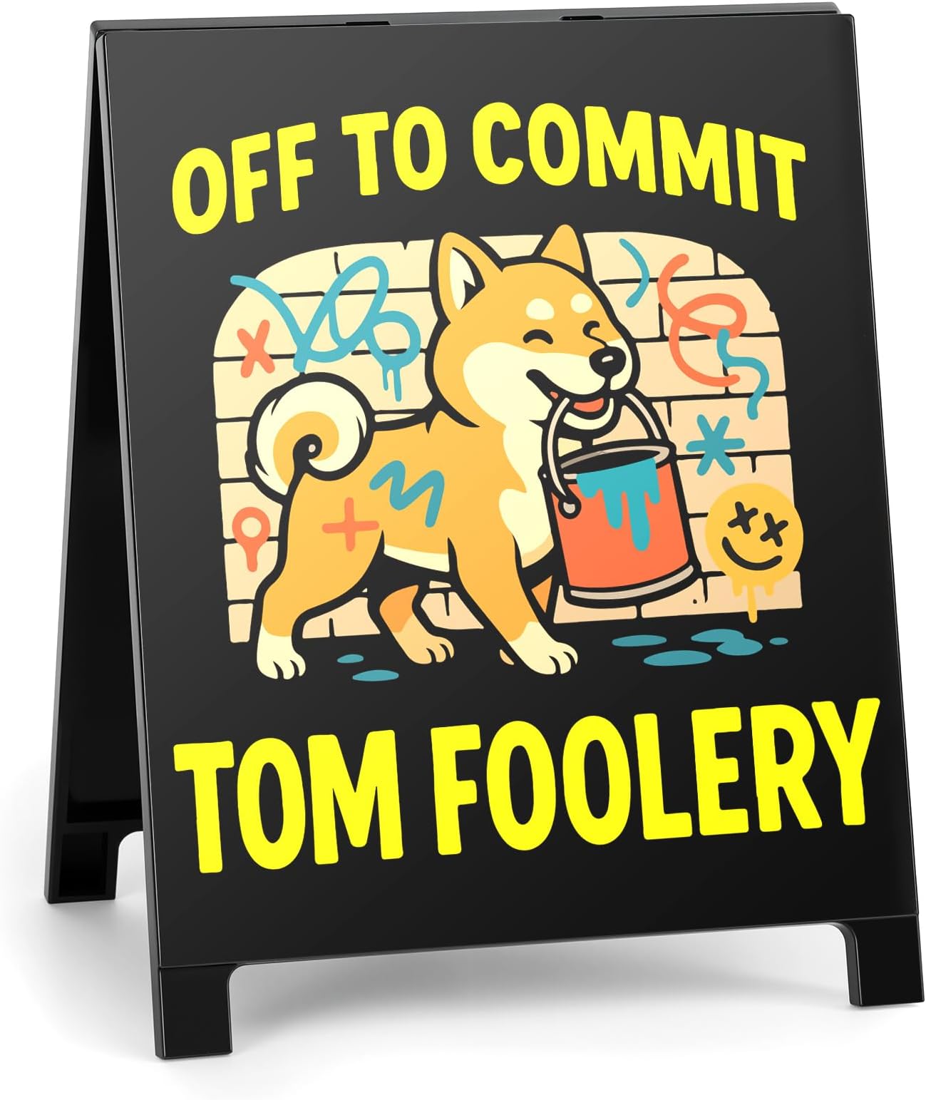 Off to Commit Tom Foolery Funny Desk Decor Black Acrylic Office Tabletop Sign Christmas Gift for Coworkers Friends Home Workspace Cubicle Desk Decoration for Work Humor Daily Smile Motivation
