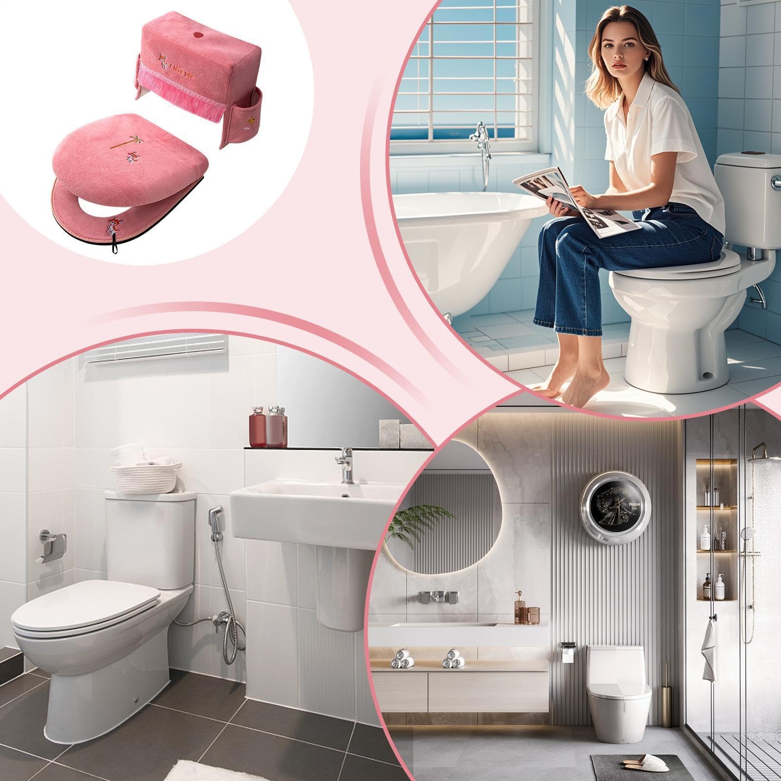 Toiletten-Deckel-Bezüge für das Badezimmer 3 Stück Universelle Weiche