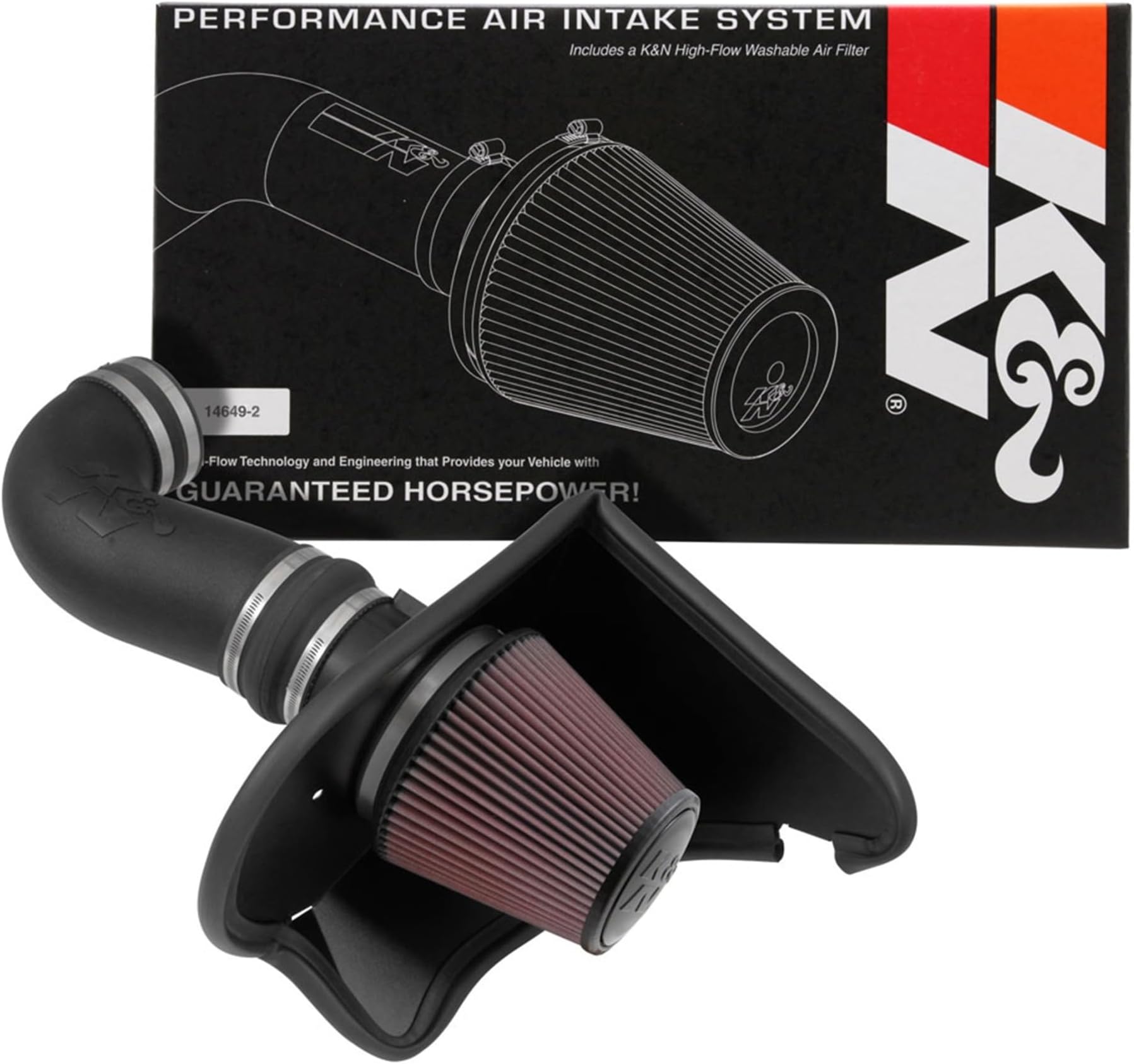 K&N Cold Air Intake System: High-Flow Air Filter, Increase Performance & Acceleration: Compatible with 2016-2024 CHEVROLET: Camaro SS, 63-3092
