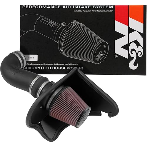 K&N Cold Air Intake System: High-Flow Air Filter, Increase Performance & Acceleration: Compatible with 2016-2024 CHEVROLET: Camaro SS, 63-3092