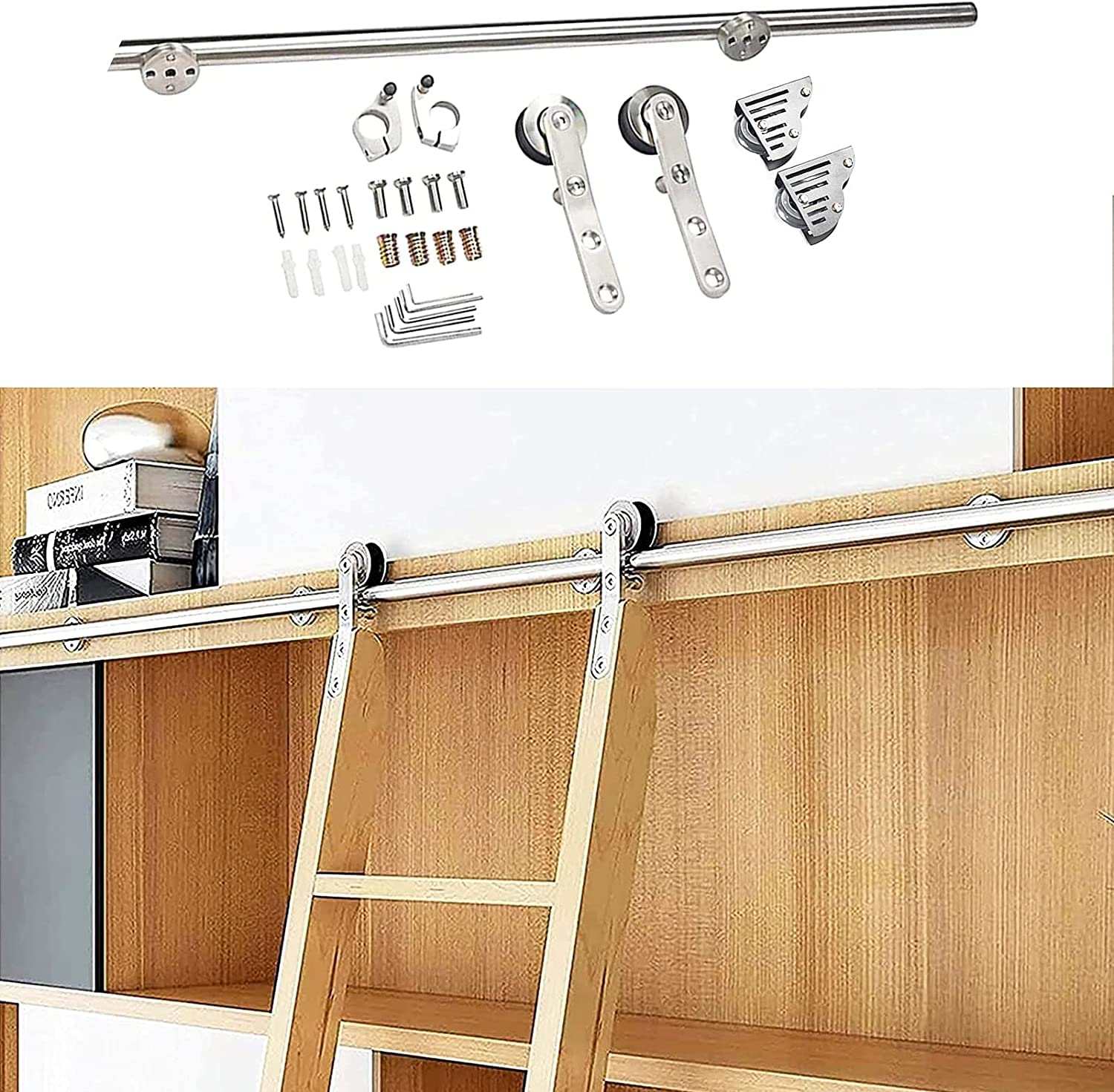 Rail mobile en tube rond en acier inoxydable pour habiller un loft moderne