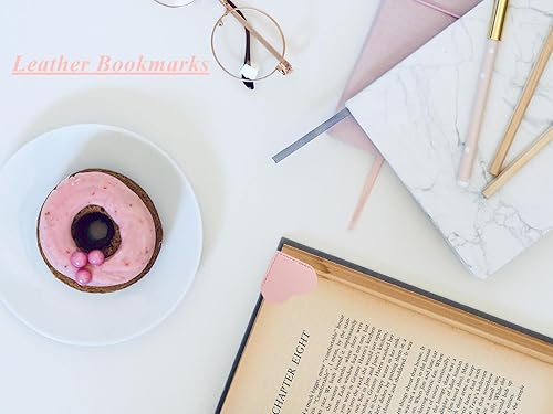 Miniatura 2 de Marcapáginas de cuero con forma de corazón, 7 unidades, marcas de esquina para lectura, libro de lectura, regalo de Navidad para amantes de los