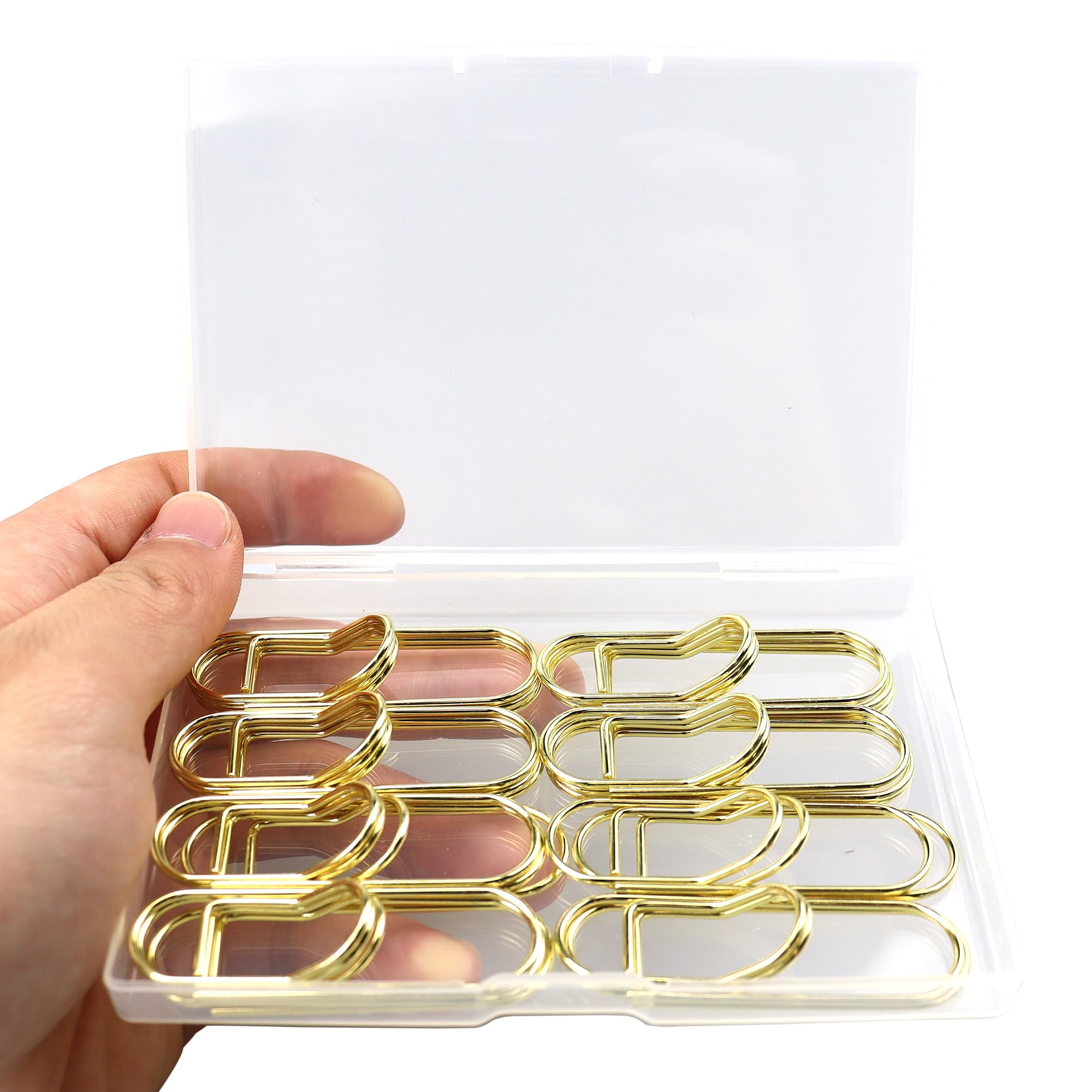 RILOMBAO 22 PCS 2.28 Inch (58mm) Paper Clips Gold Rust Resistant Metal Strong Pen Clip Style Paperclips for Office School Documents