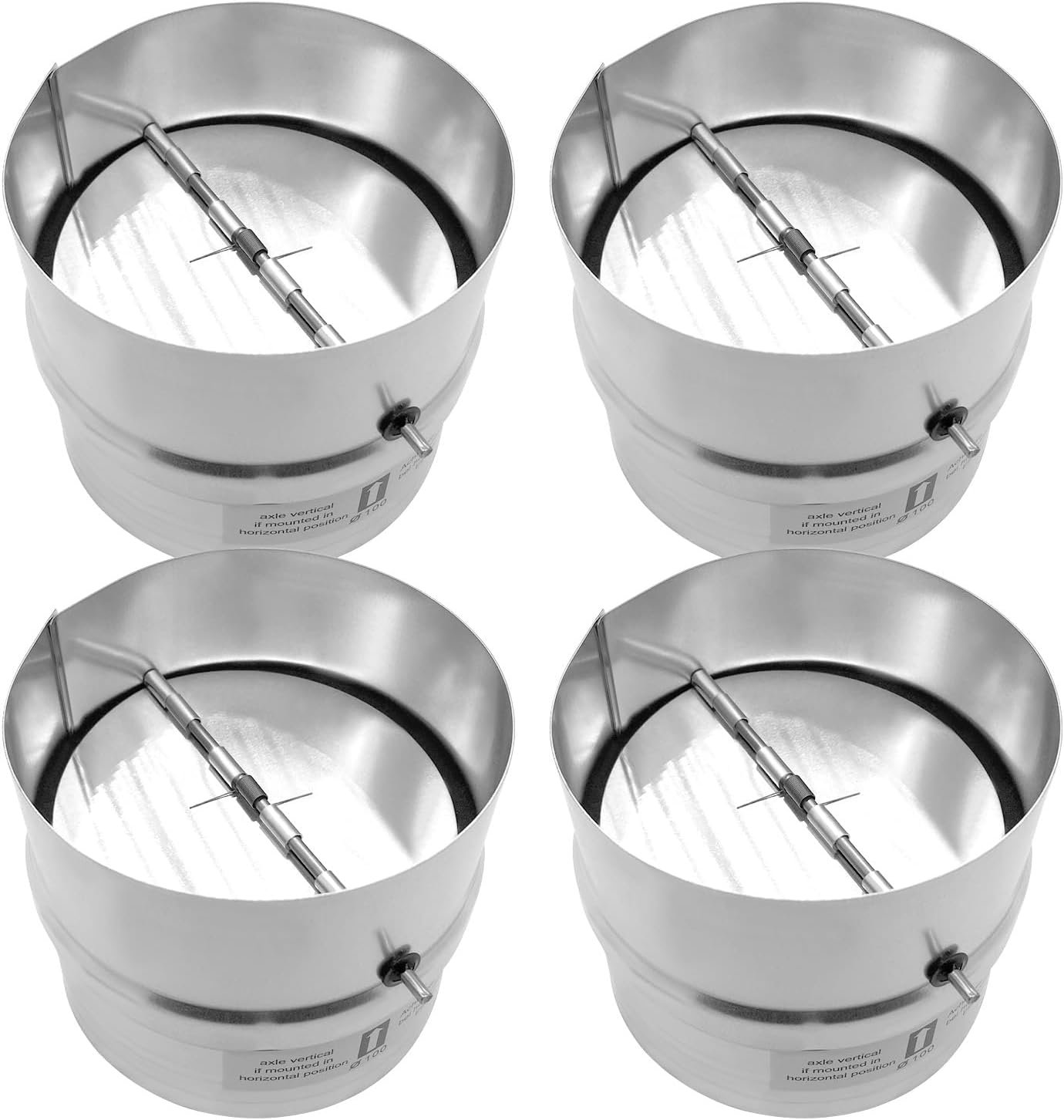 4 Inch Draft Blocker Backdraft Damper Duct Draft Stopper, One-Way Airflow Ducting Insert Backflow Preventer Inline Fan Vent Deflector for 4 Inch Duct Dryer Vent Hose(2Pcs)