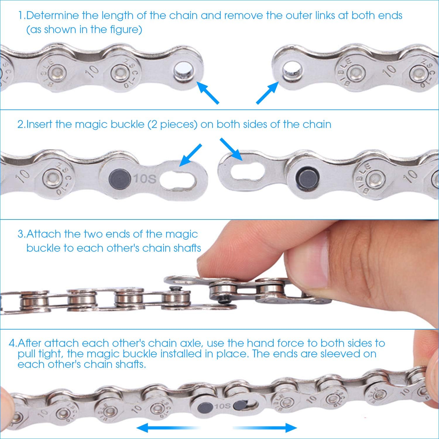 Multi-Function Bike Bicycle Cycling Mechanic Repair Kit - Chain Breaker and Chain Checker Include 6 Pairs Bicycle Missing Link for 6, 7, 8, 9, 10 Speed Chain, Reusable