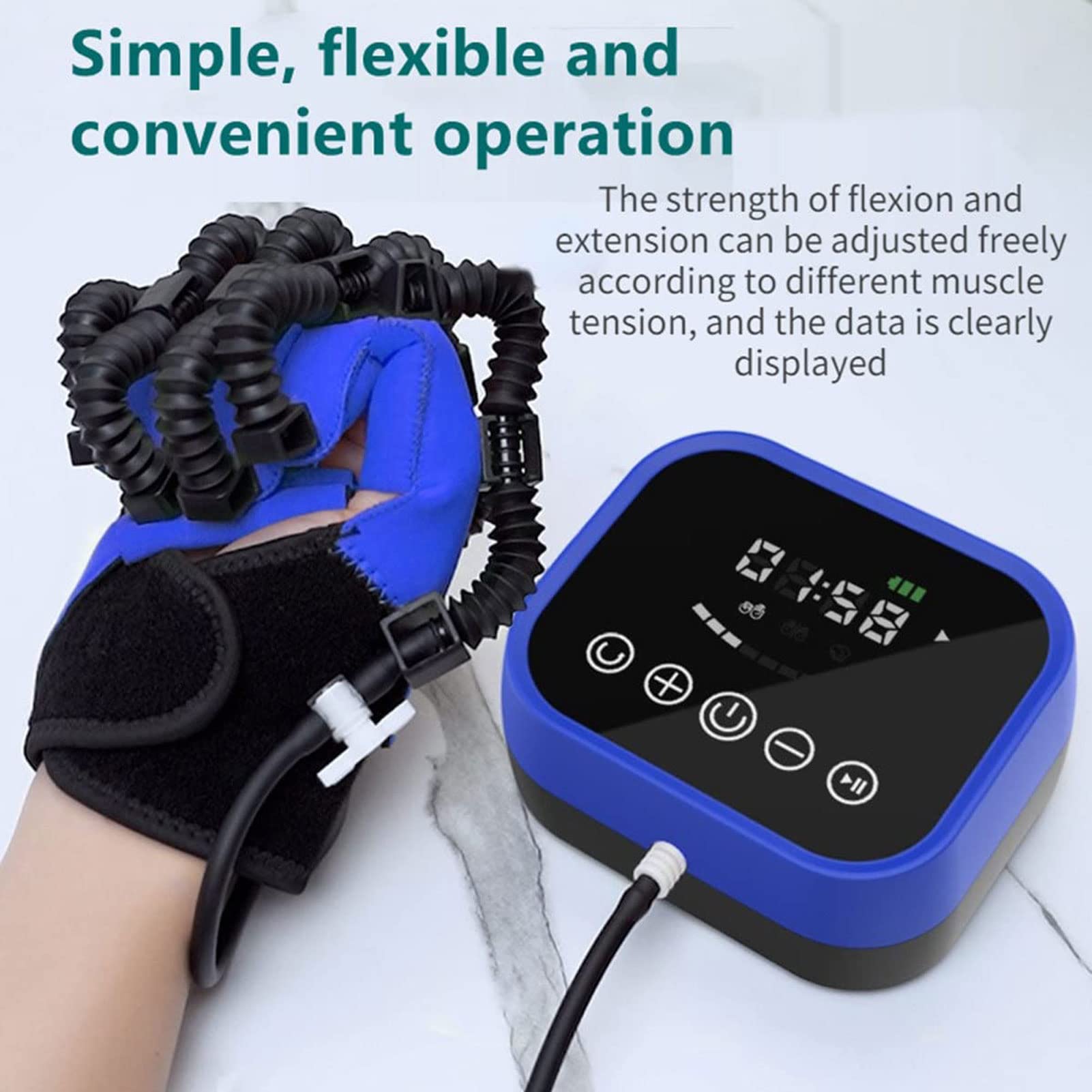 Guantes De Robot De Rehabilitación De Dedos, Enderezado de Dedos Protector para Ejercicio De Tendones De Pacientes con Hemiplejía por Accidente Cerebrovascular(Size:Izquierda-M)