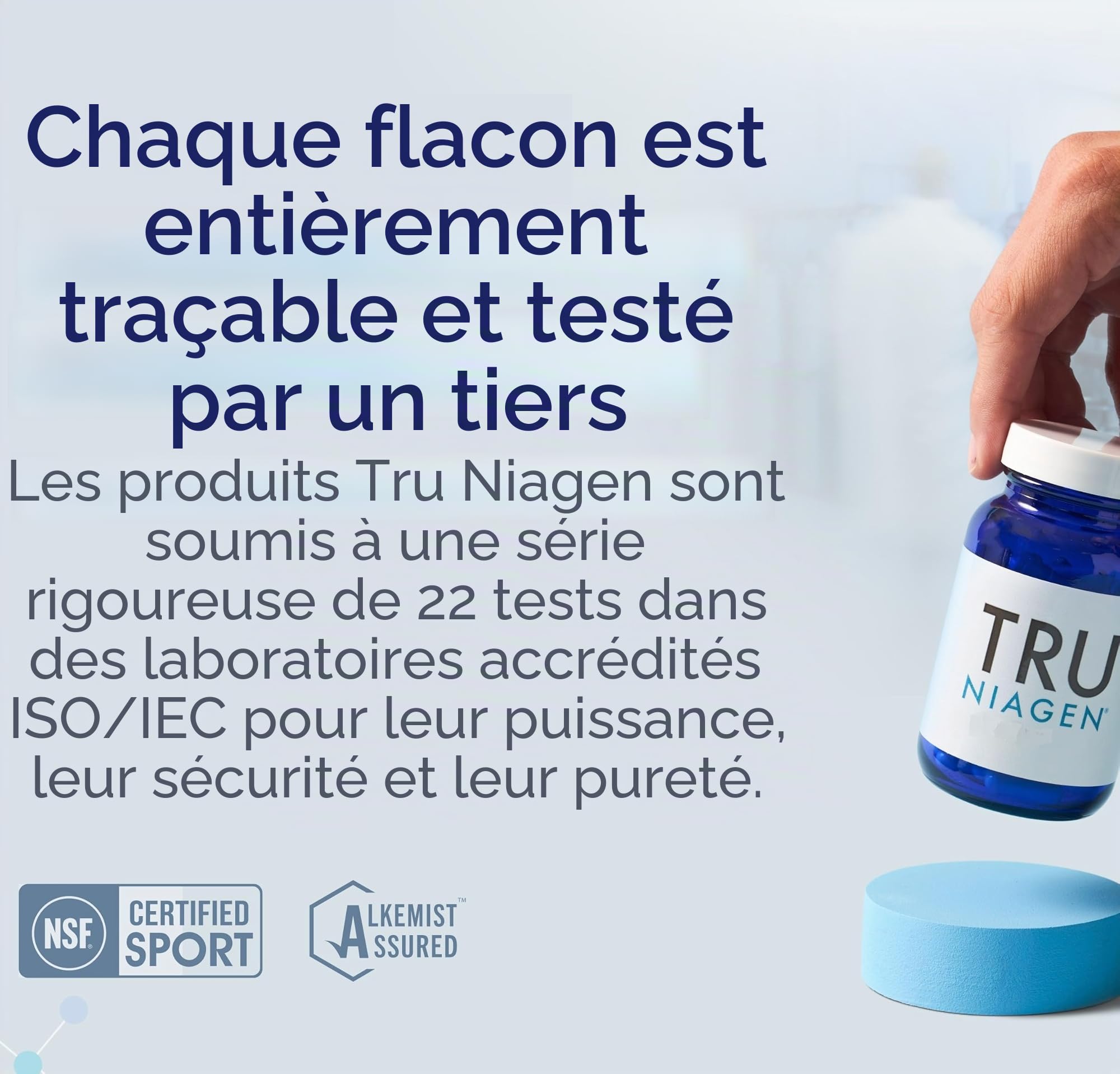 TRU NIAGEN Suppléments de NAD+ pour réduire l'épuisement et la fatigue, formule brevetée nicotinamide riboside NR (30 portions (1 x 30))