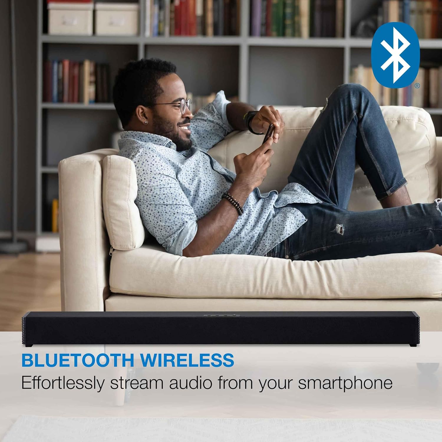 iLive Electronics Wall Mountable Sound Bar with Bluetooth, 37 Inches, Black (ITB259B)