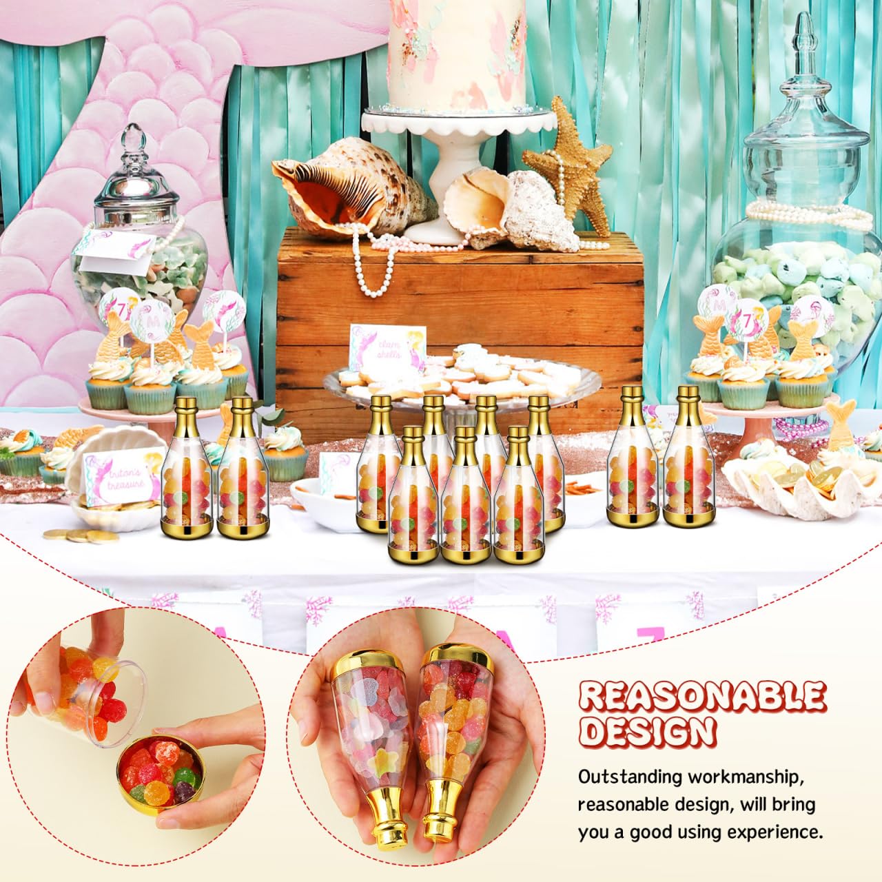 TOYANDONA Lot de 20 bouteilles de champagne - En plastique - Pour fête prénatale, fête nuptiale, mariage, fête d'anniversaire