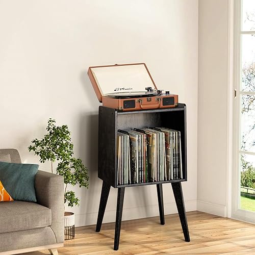 Miniatura 2 de Gannyfer Soporte para tocadiscos, almacenamiento minimalista de discos de vinilo con capacidad para hasta 160 álbumes, estante de exhibición de