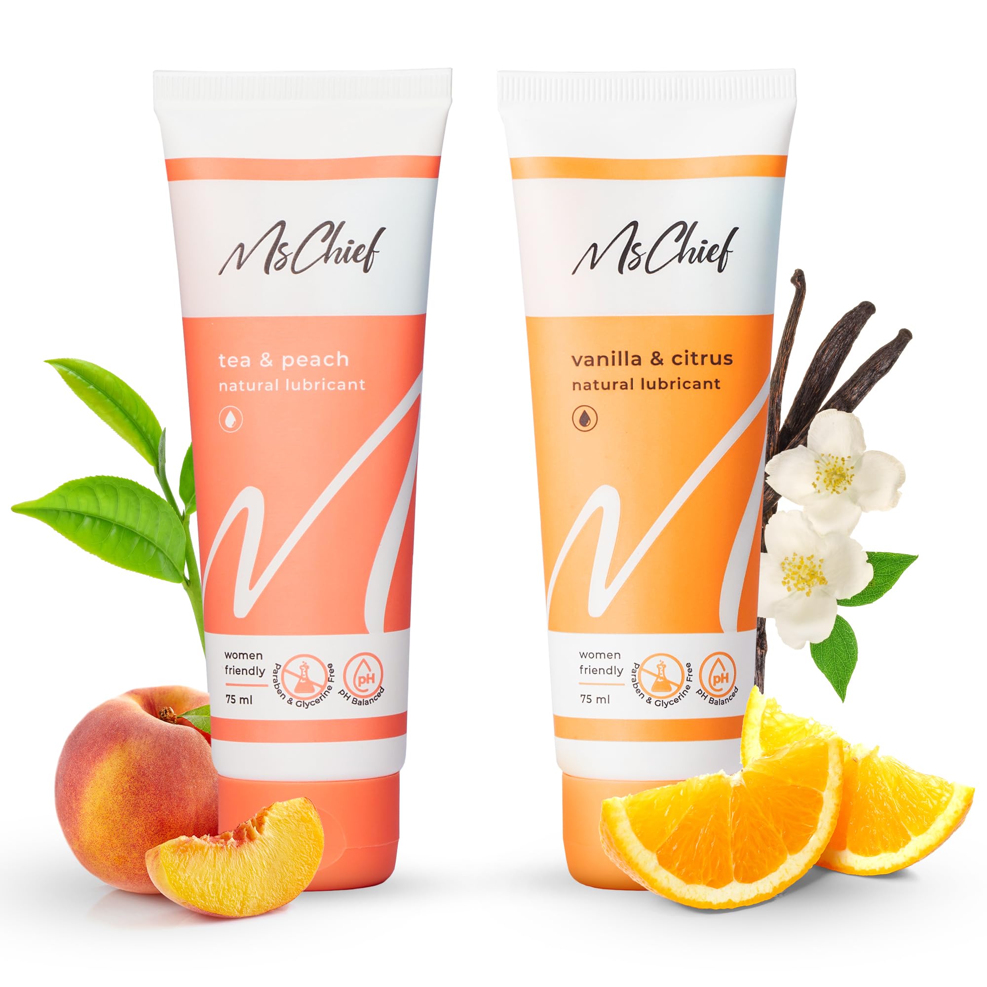 Natural Lube Combo| Tea & Peach and Vanilla & Citrus – 75ml | Paraben and Glycerine free | Sugar free-image-18