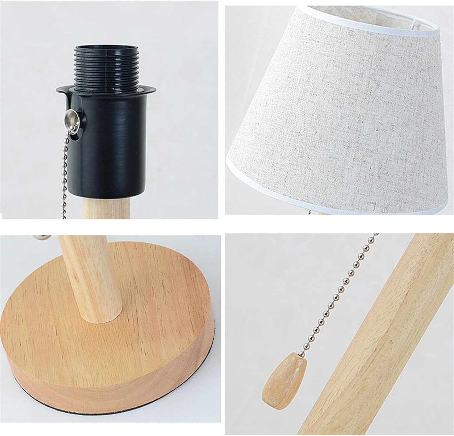 Lampada da comodino semplice camera da letto interruttore a fune modello scrivania paralume in lino moderno adatto per soggiorno