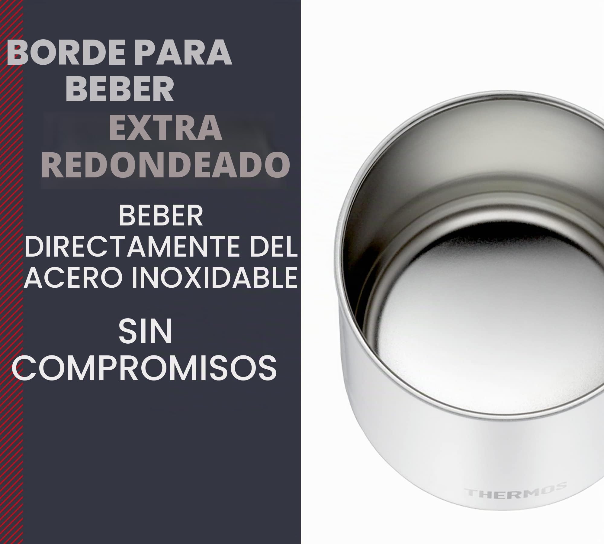 THERMOS Longlife Cup 0,35 l, taza de acero inoxidable con tapa o posavasos, taza de café de acero inoxidable, mantiene las bebidas calientes o frías durante más tiempo, apto para lavavajillas, sin BPA