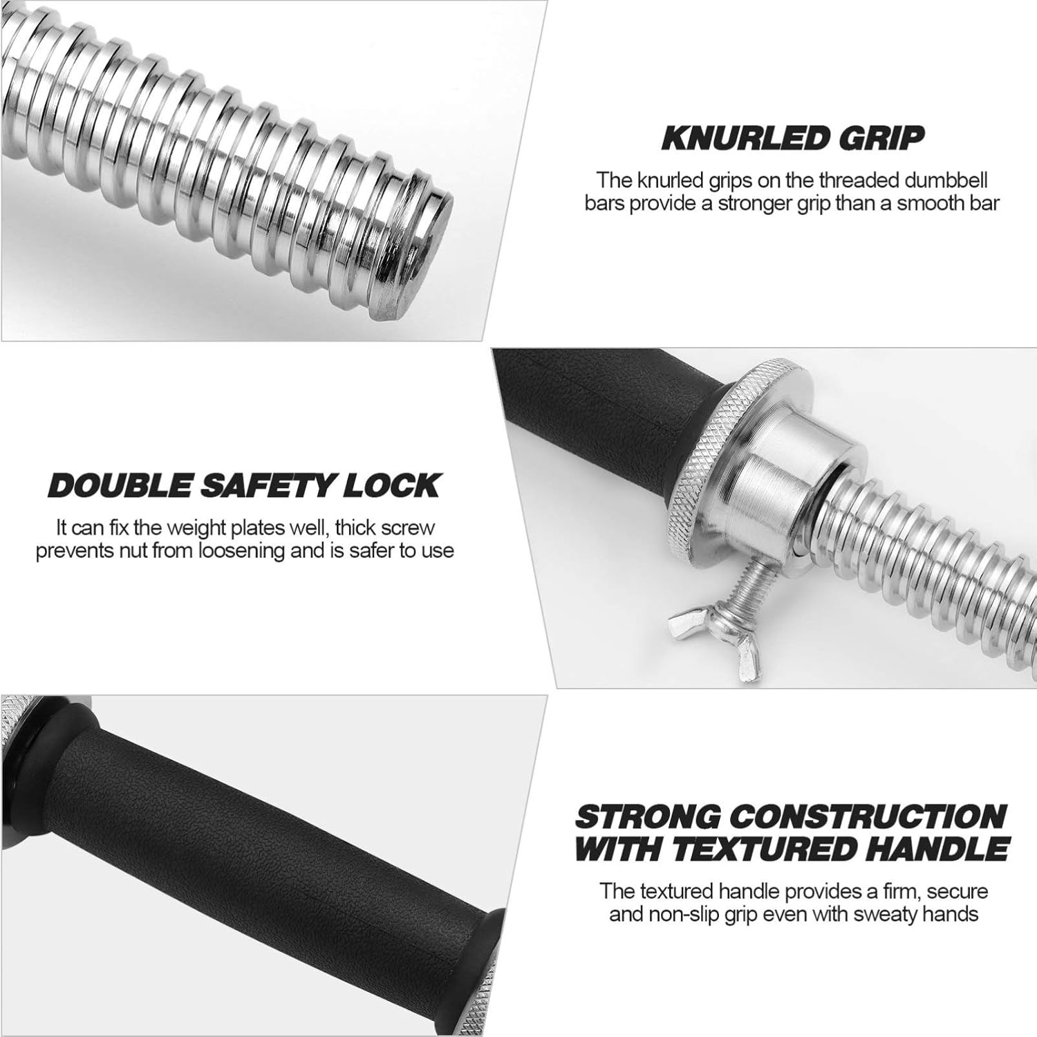 BESPORTBLE 2Pcs Dumbbell Bars with 4 Barbell Bars for Gym Barbells Dumbbell Training