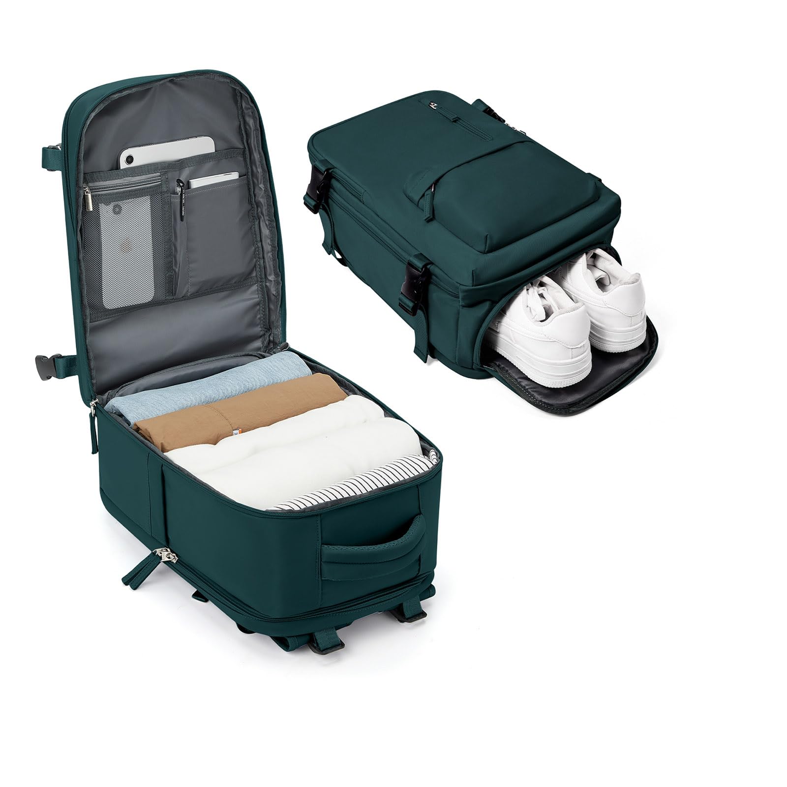 BJLFS Borse da Cabina per Ryanair 40×30×20 Zaino da Viaggio con Sottovuoto Bagaglio a Mano 40x20x25 Easyjet 45×36×20,Zaino Wizzair 40x30x20,Zaino Casual per laptop da 14 pollici per scuola