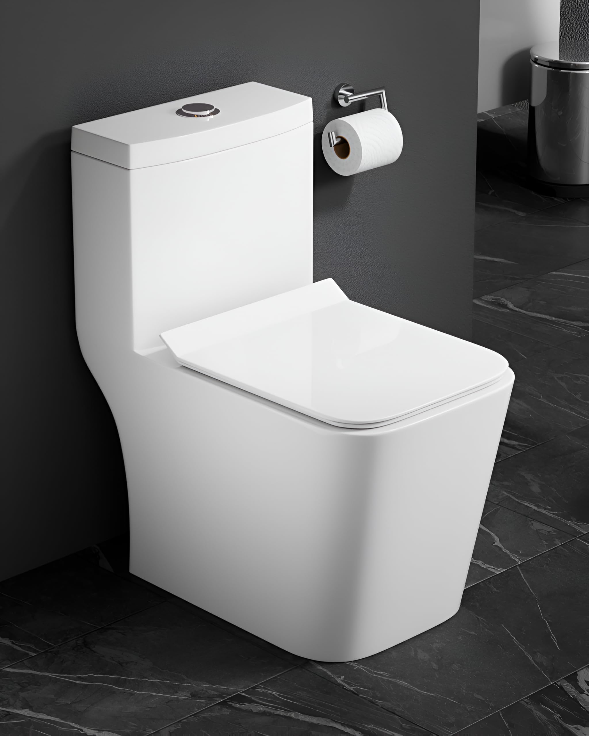 12 inch Floor Mount European Western Toilet Commode Water Closet with Soft Close Seat Cover for Bathroom/Home/Hospital/Hotel/Cinema-image-10