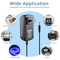 Vista 6 de LightingWill Fuente de alimentación de 12 V, adaptador de alimentación de 24 W, convertidor de CA de 110 V a 12 V 2 A CC, transformador de enchufe