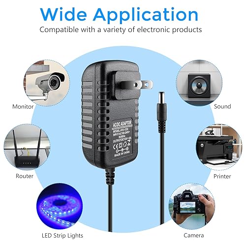 Miniatura 6 de LightingWill Fuente de alimentación de 12 V, adaptador de alimentación de 24 W, convertidor de CA de 110 V a 12 V 2 A CC, transformador de enchufe