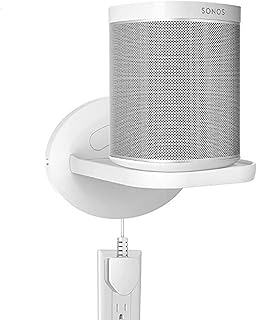 HomeMount Wall Mount for Sonos One - Space Saving Smart Home Wall Stand Holder Shelf Compatible with Sonos One/Sonos One SL White