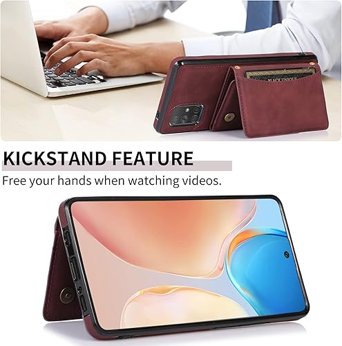 Miniatura 6 de Asuwish Funda de teléfono para Samsung Galaxy A71 5G con protector de pantalla de vidrio templado y soporte de tarjeta de crédito de piel sintética,