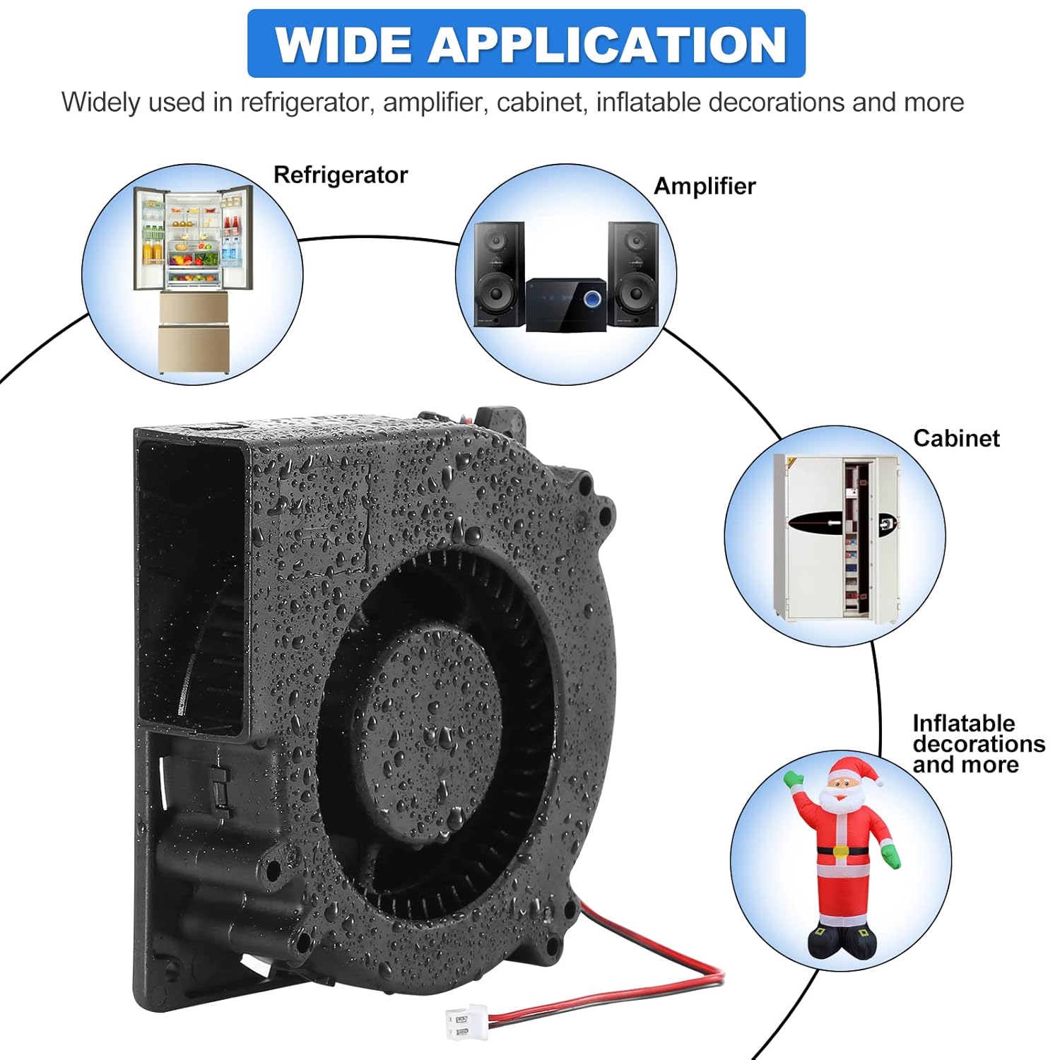 PANO-MOUNTS 12V DC Blower Fan 120x32mm (4.72") Brushless Exhaust High Airflow 3000RPM - 2-Pin Moisture-Proof Cooling Fan for Inflatable, Car Audio Amp