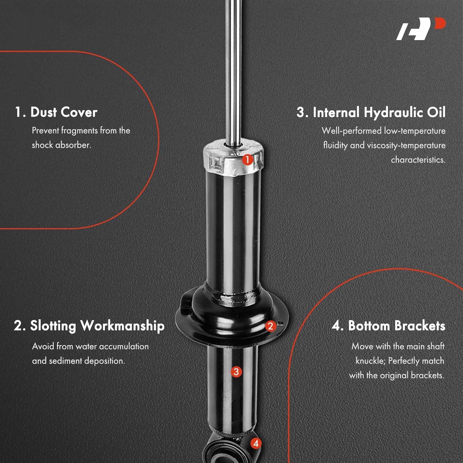 A-Premium Rear Struts Compatible with Mitsubishi Endeavor 2004-2008/2010-2011 - 2x Replacement Suspension Bare Strut Shock without Coil Spring
