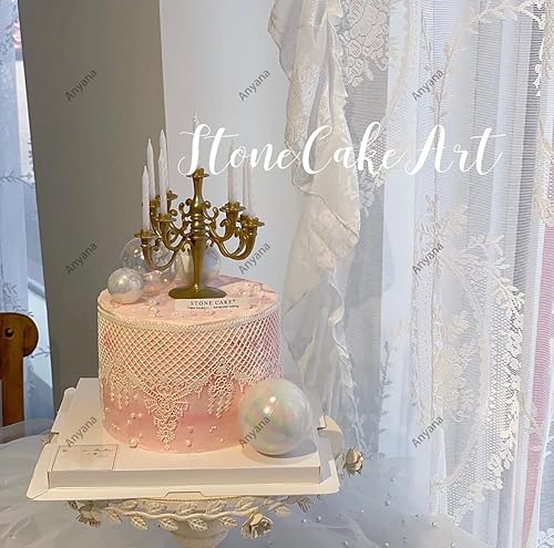 Miniatura 3 de Azúcar joyas comestibles encaje pastel encaje estera en relieve chandelilac textura fondant impresión estera de encaje corona tiara decoración molde