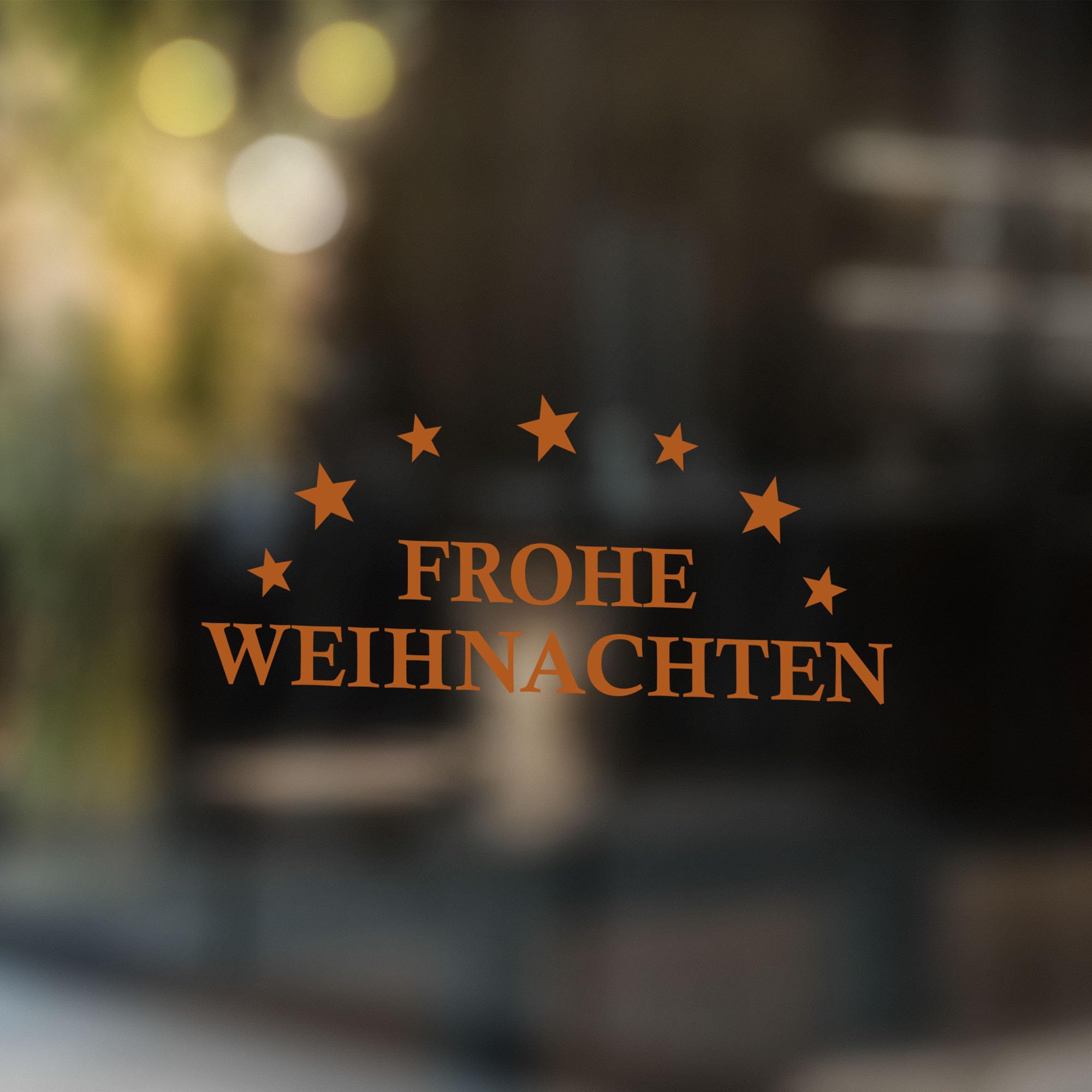Indigos UG Schaufenster Aufkleber Frohe Weihnachten - Haselnussbraun - 120 cm - Fensterfolie Sticker erstellen - Geschäft, Einzelhandel - individuelle Beschriftung