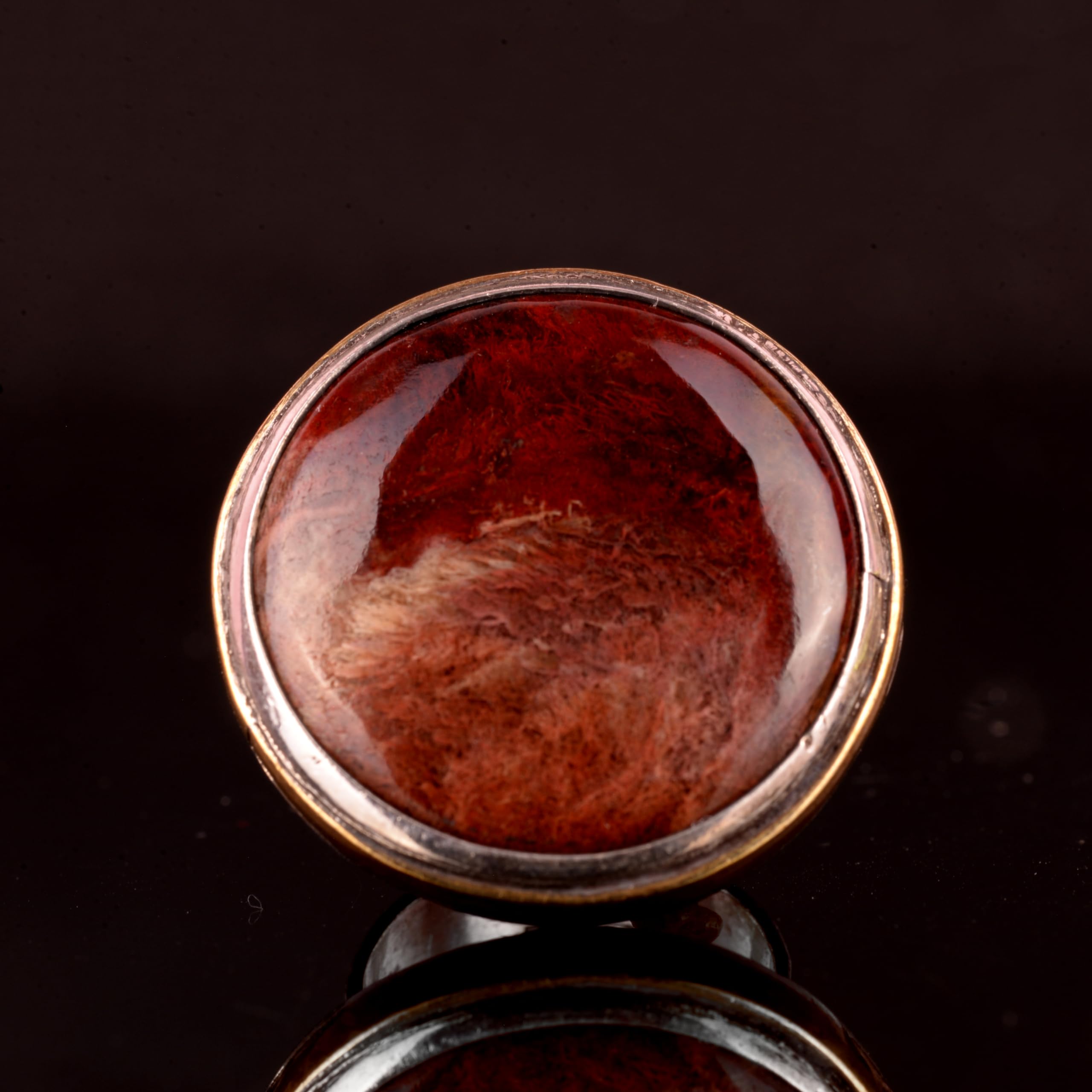 KAMBO Anillo de ágata natural real para hombre, anillo de plata para hombre (talla 8.25), piedra preciosa, ágata, Piedra preciosa, Ágata