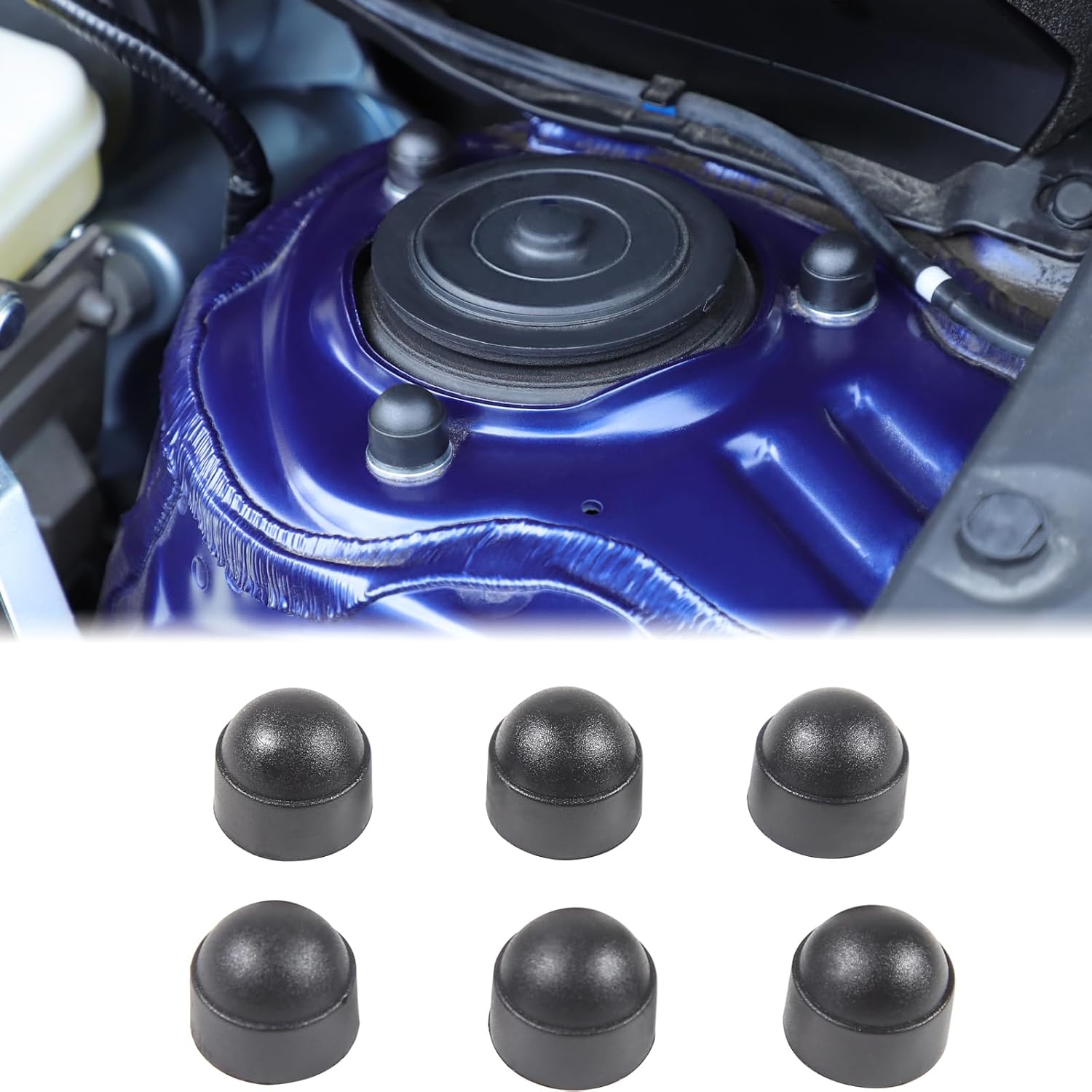 Aunginsy Front Strut Tower Screw Thread Protector Caps Bolt Cover Compatible with Subaru Crosstrek 2023-2025 Car Bolt Nut Protective Cap Hex Head Strut Tower Dome Bolt Covers Exposed ABS Accessories