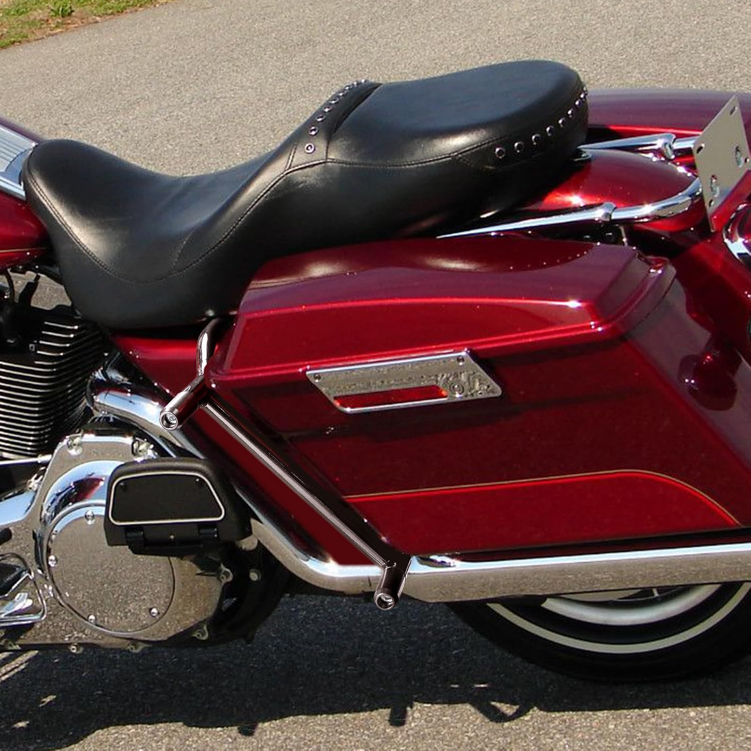 Wsays Rear SaddleBag Guards Crash Support Bar Compatible with Harley Touring Street Glide Electra Road Glide Road King Ultra Classic 1997-2008