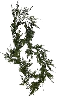 Jipersuo Guirnalda de cedro sintético realista de 183 cm, guirnalda de Navidad de cedro extra completa para escaleras, guirnaldas para decoración, guirnalda de cedro de Navidad, decoración del hogar