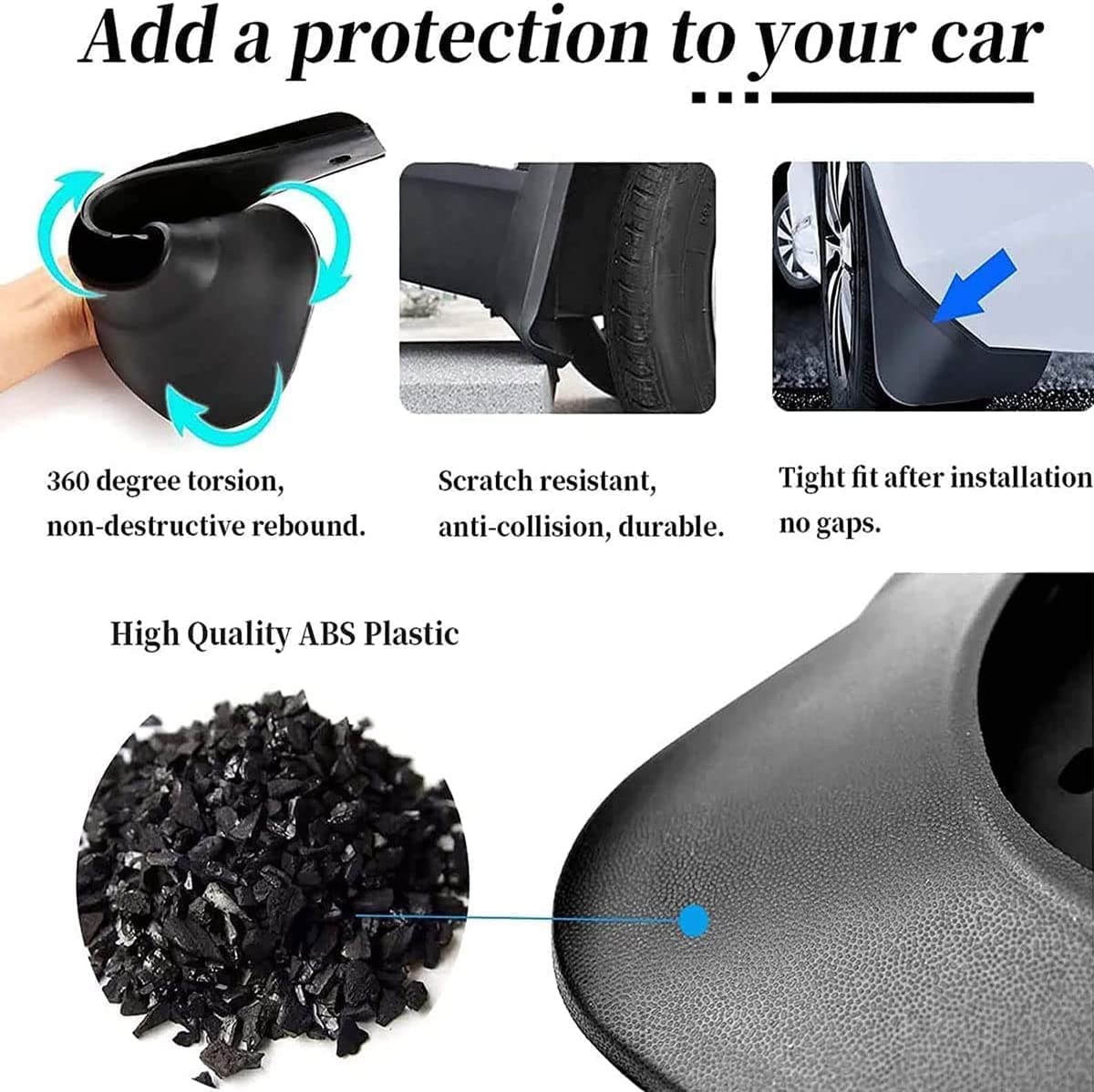 4 Pièces Garde-Boue de Voiture pour Ford Edge 2013-2021, résistant aux éclaboussures imperméable antirouille Bavettes Protection Accessoires,Sports/2015-2018