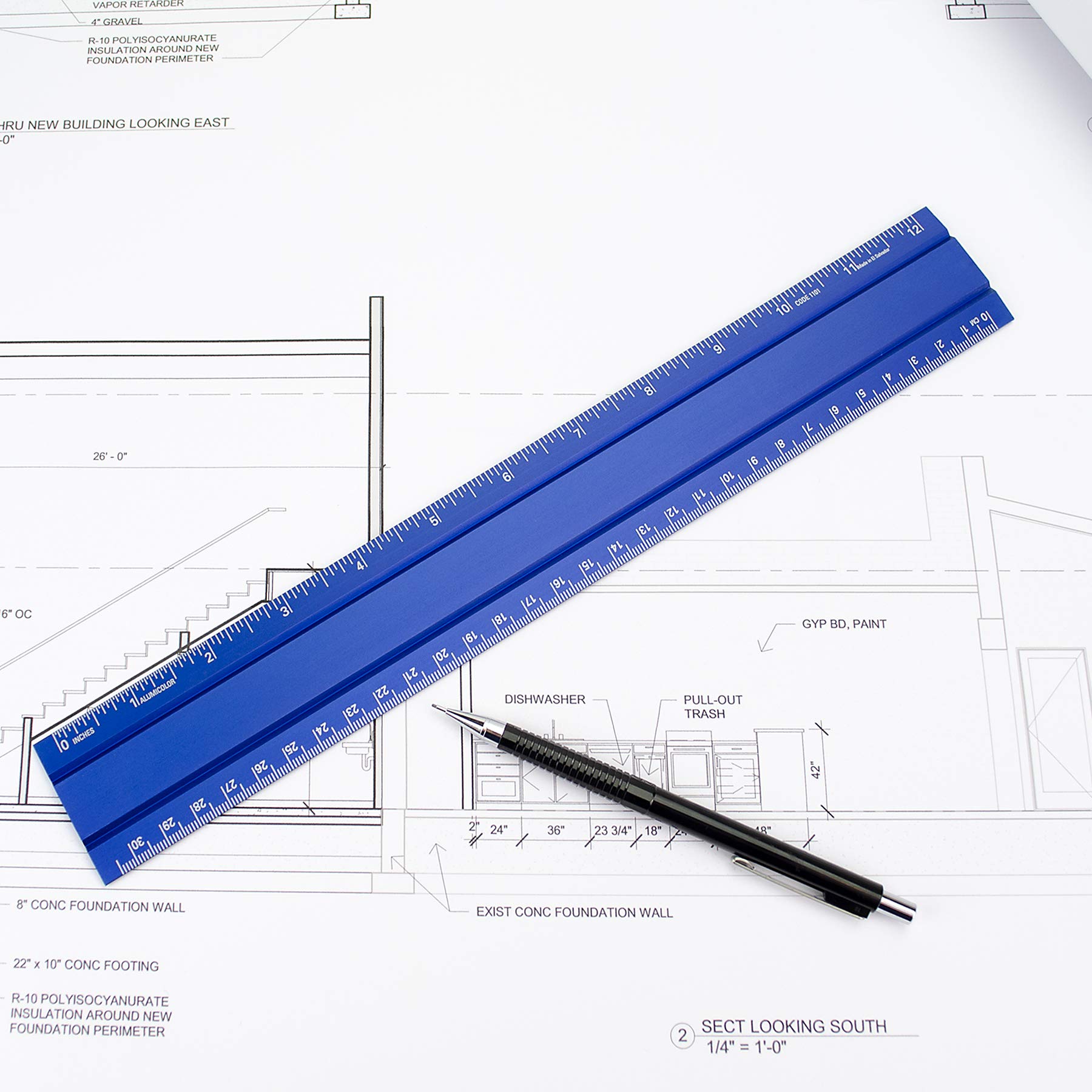 Snapklik.com : Alumicolor Aluminum Desk & Office Ruler