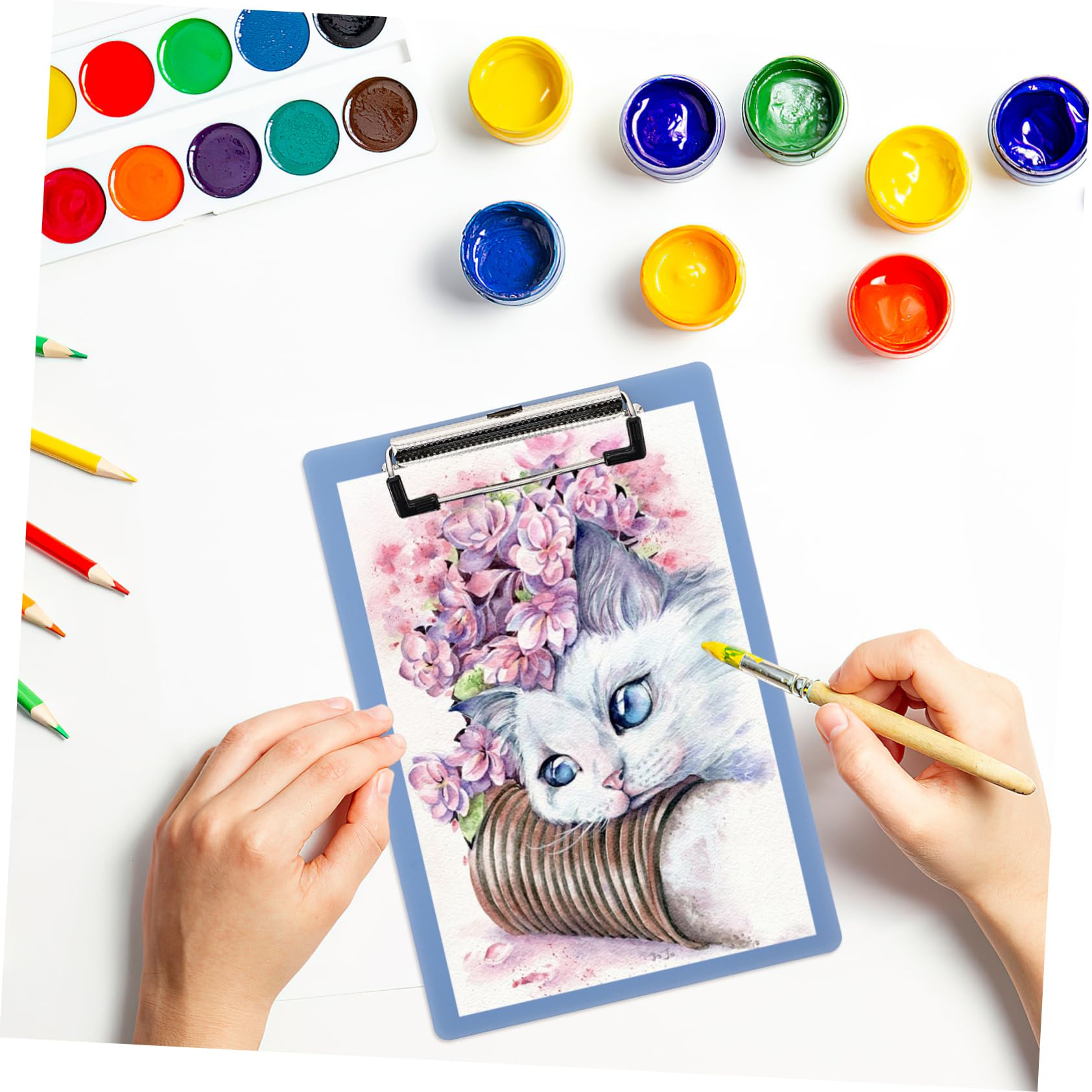 10pezzi Portablocco in Plastica Profilato Clip Portablocco Portadocumenti Leggero Per Appunti e Promemoria Per Studenti e Impiegati