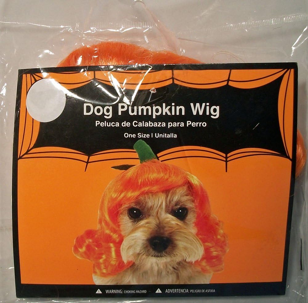 SimplyDog Halloween Pumpkin Dog Wig