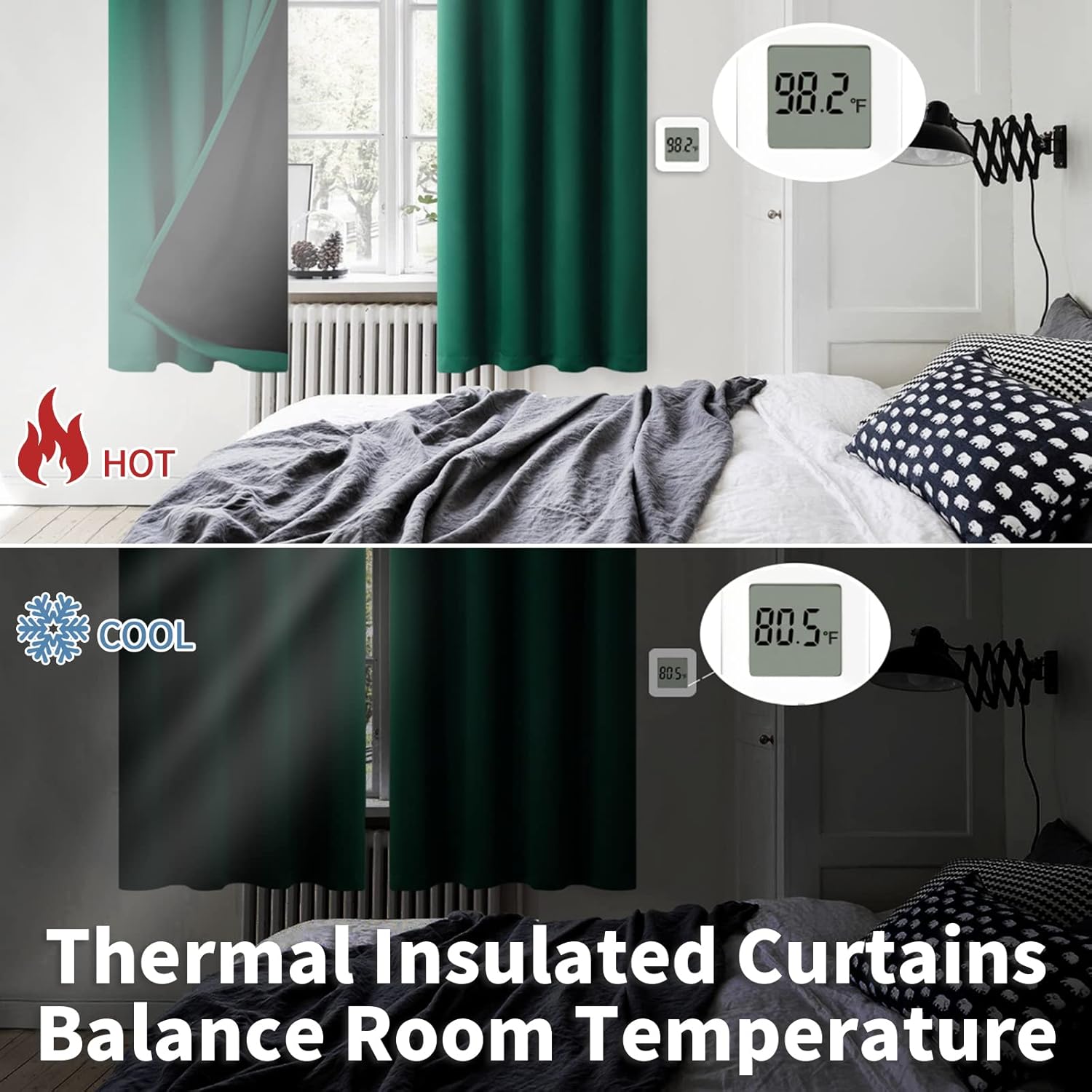 BGment Thermal Insulated 100% Blackout Curtains for Bedroom with Black Liner Double Layer Full Room Darkening Noise Reducing Grommet Curtain (42 x 84 Inch - Image 5