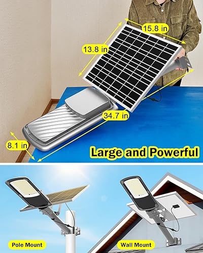 Miniatura 4 de Engrepo Luces solares para exteriores  Luces de inundación LED impermeables IP65 de 15000 lm con control remoto, luz de calle de seguridad del